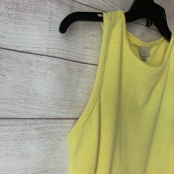 A New Day Yellow Terry Cloth TankTop Racer Back Side Slit Size S - Picture 3 of 10